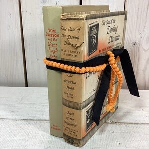 Set of Vintage Orange & Black Hardcover Books